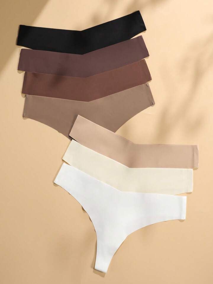 7pack Plain Simple Solid Thong | SHEIN