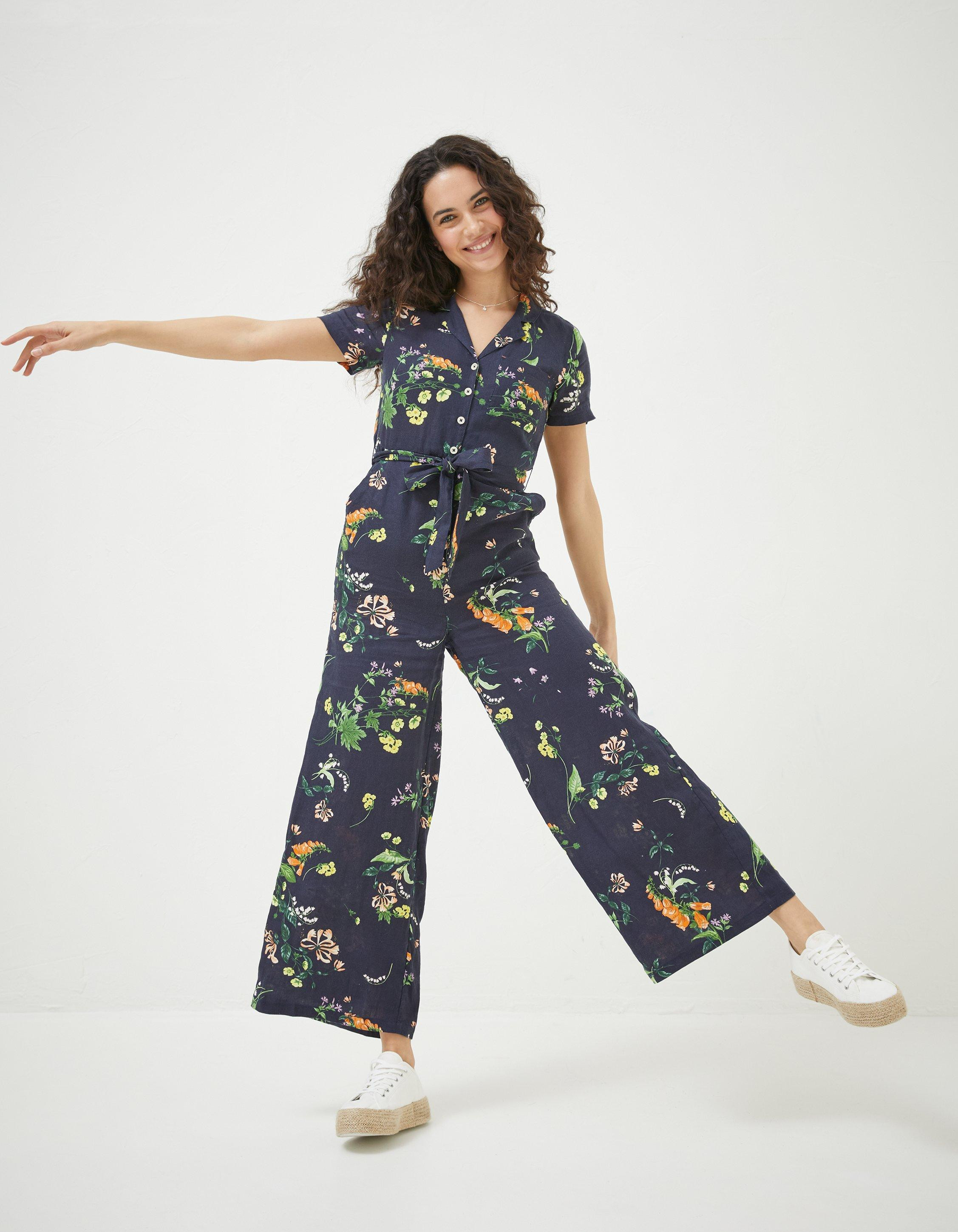 National Forest Floral Linen Jumpsuit | Fat Face (UK&IE)