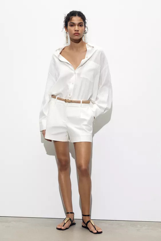 DARTED BERMUDA SHORTS WITH BELT | Zara UK