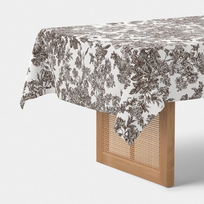 60x84" Cotton Toile Floral Tablecloth Garnet Red - Threshold\u2122 | Target