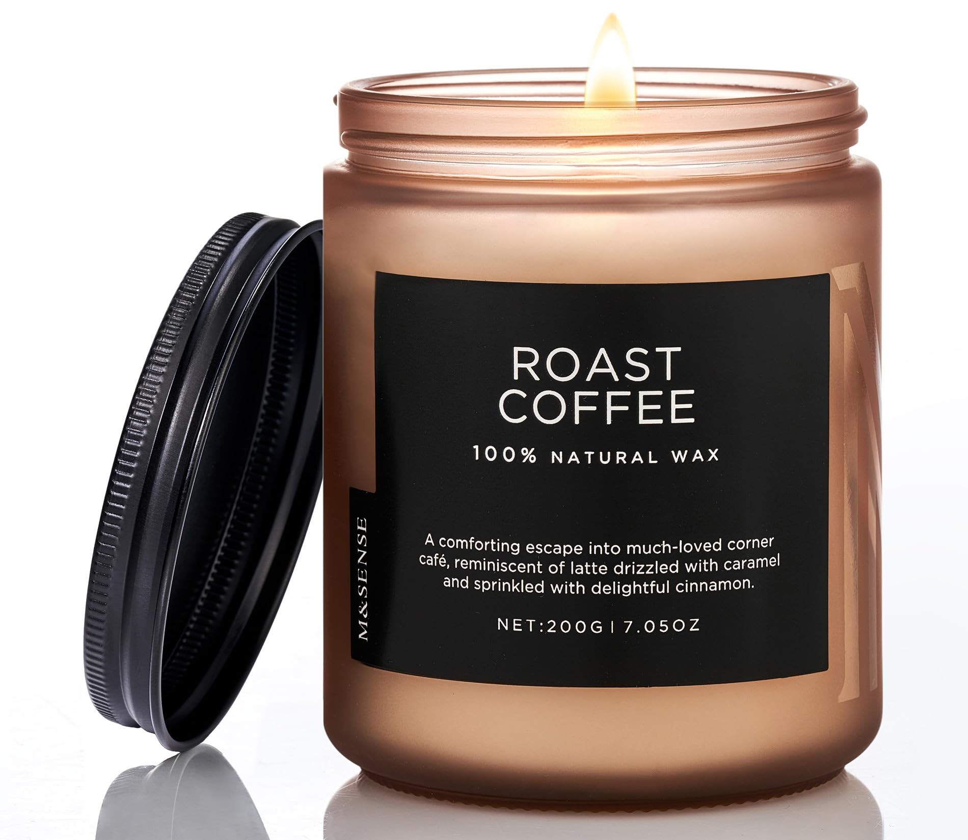 M&SENSE Coffee Candles Scented Strong, Jar Candle Organic Natural Soy Wax Candle for Bedroom Kitc... | Amazon (US)