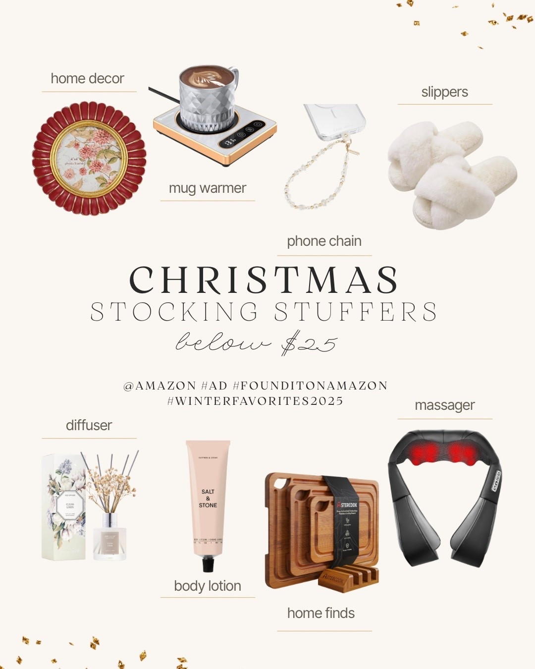 My personally Christmas-curated @amazon stocking stuffers under $25. 
A mix of my everyday favorites + the things I’m gifting this year ✨

Order now to make sure everything arrives in time 🤍
#ad #founditonamazon #WinterFavorites2025 

Gift guide • gift ideas • amazon gifts 

#LTKHoliday #LTKGiftGuide #LTKFindsUnder50