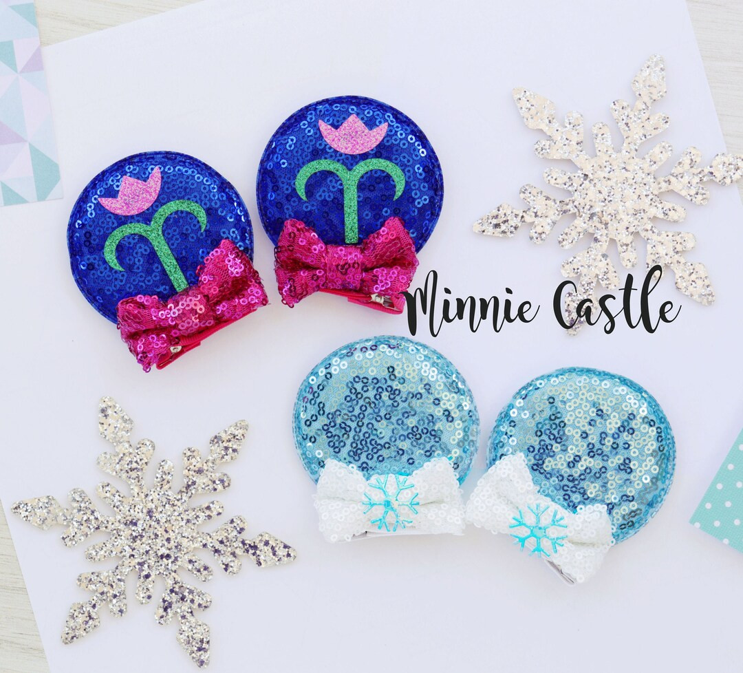 Elsaa Mickey Ears Hair Clips, Mickey Ears, Anna Mouse Ears, Kid Mickey Ears, Princess Mouse Ears,... | Etsy (US)