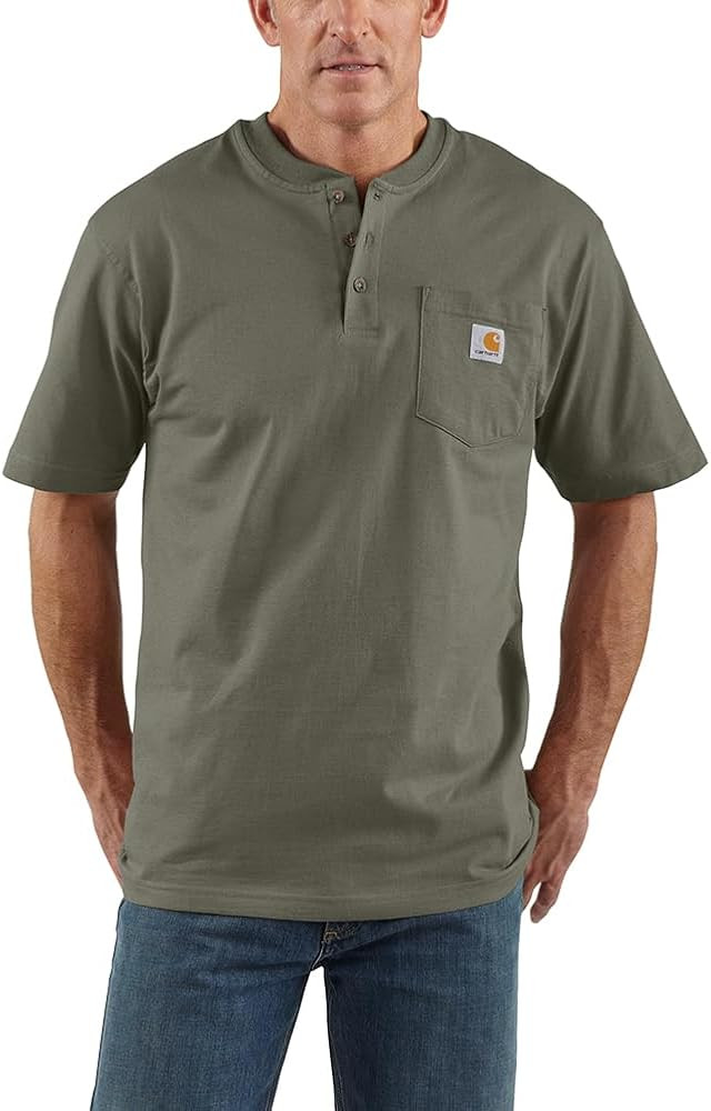 Carhartt Men's Loose Fit Heavyweight Short-Sleeve Pocket Henley T-Shirt | Amazon (US)