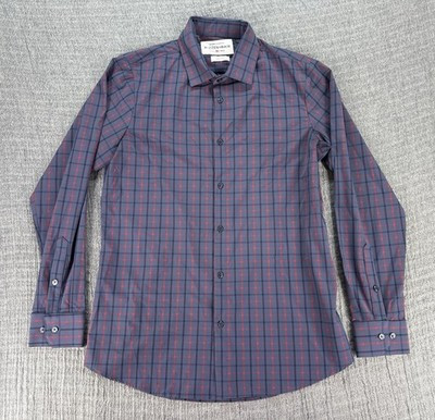 Mizzen + Main Mens Leeward Large Trim Fit Blue Check Button Up Dress Shirt | eBay | eBay US