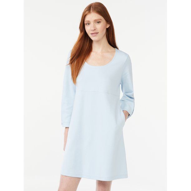 Free Assembly Women's Pleated U Neck Mini Dress | Walmart (US)