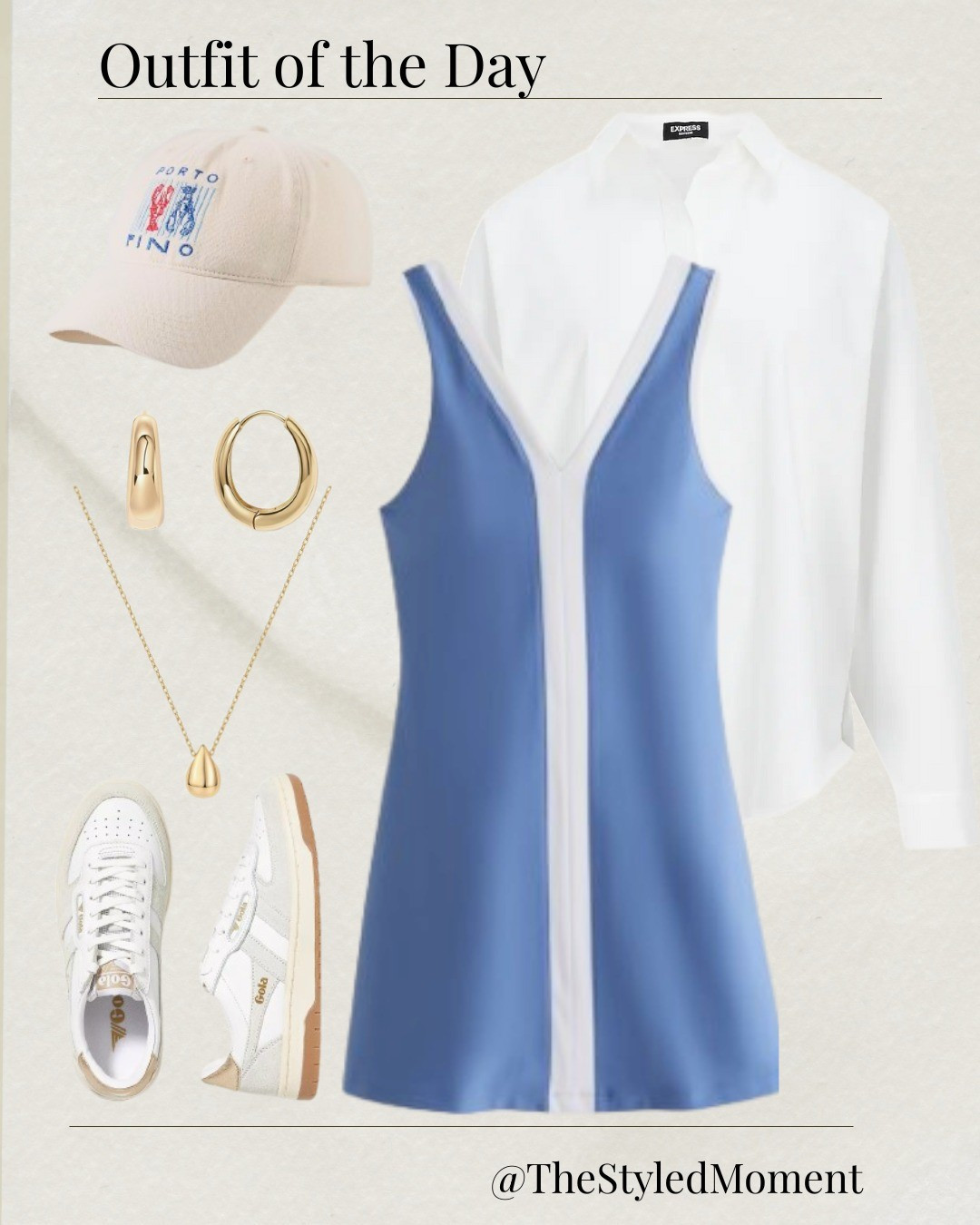 Casual weekend outfit, errands outfit, travel outfitAbercrombie athletic dress, oversized white button down

#LTKTravel #LTKMidsize #LTKActive