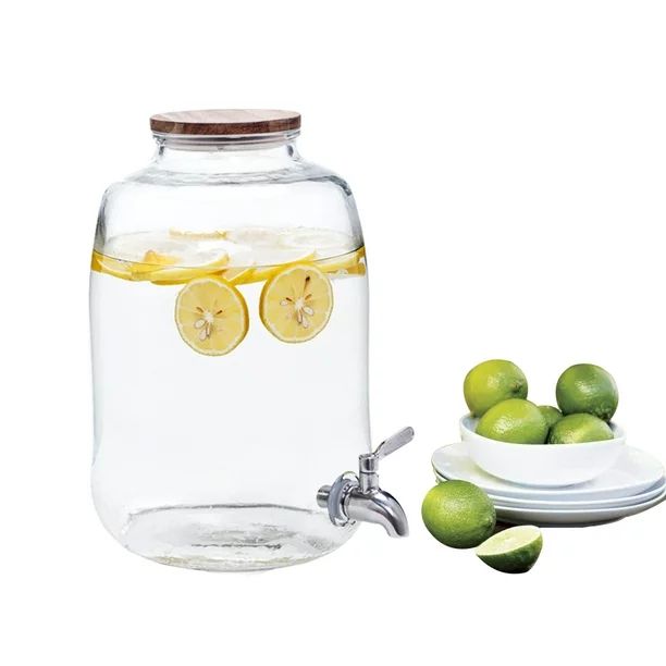 Better Homes & Gardens Glass Organic Beverage Dispenser, Clear, 2Gal | Walmart (US)