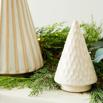 Carved Ceramic Christmas Trees | West Elm (US)