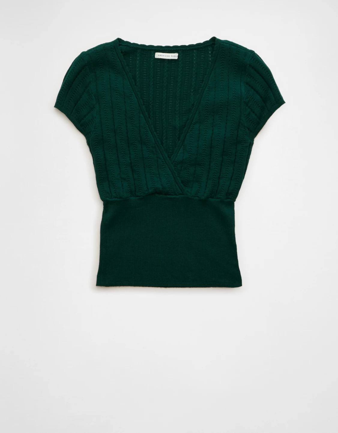 AE V-Neck Crossover Sweater Tee | American Eagle Outfitters (US & CA)