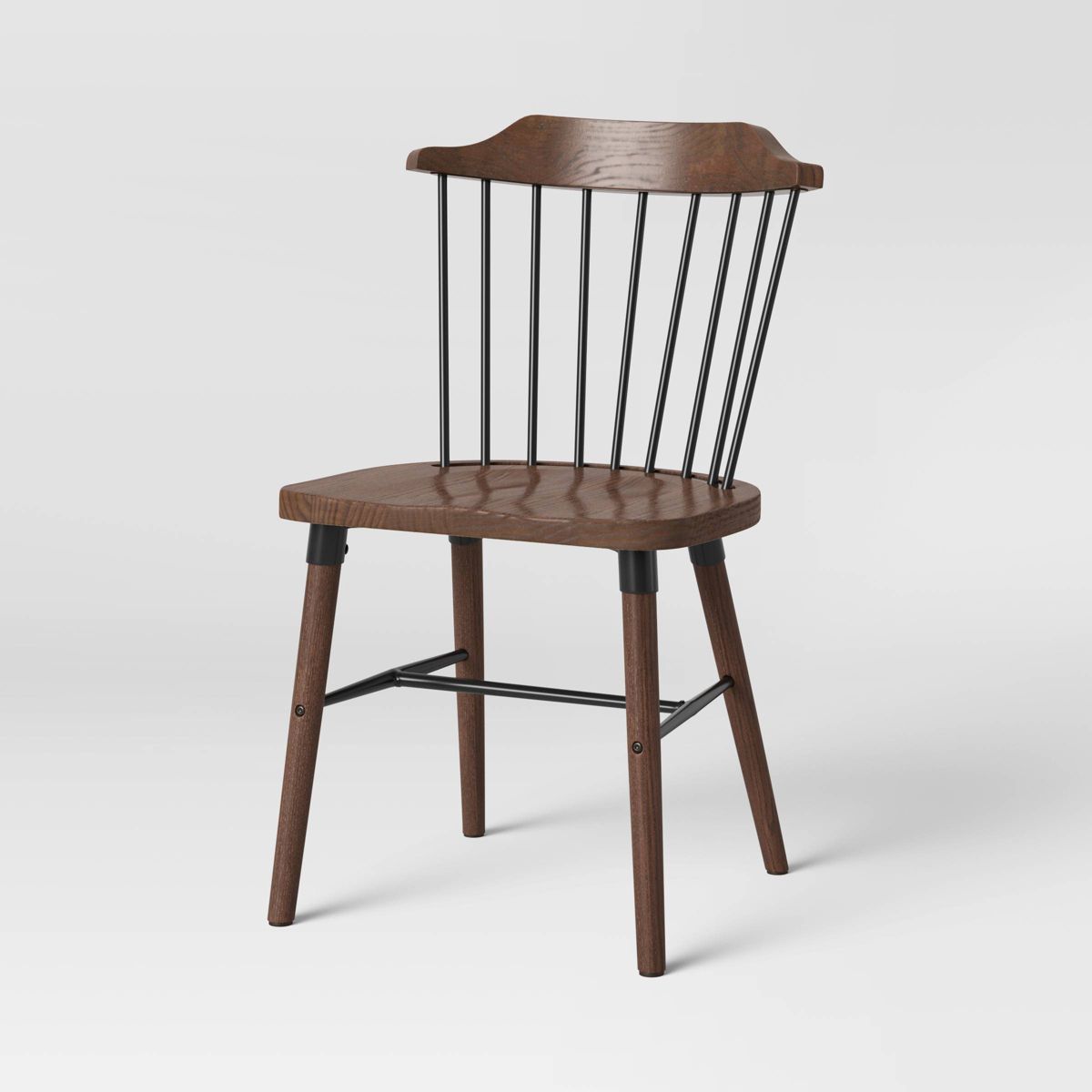 Delway Curved Back Mixed Material Dining Chair Walnut - Threshold™ | Target