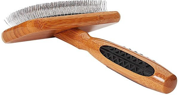 Bass Brushes De-matting Slicker Style Dog & Cat Brush, Bamboo-Dark Finish | Chewy.com
