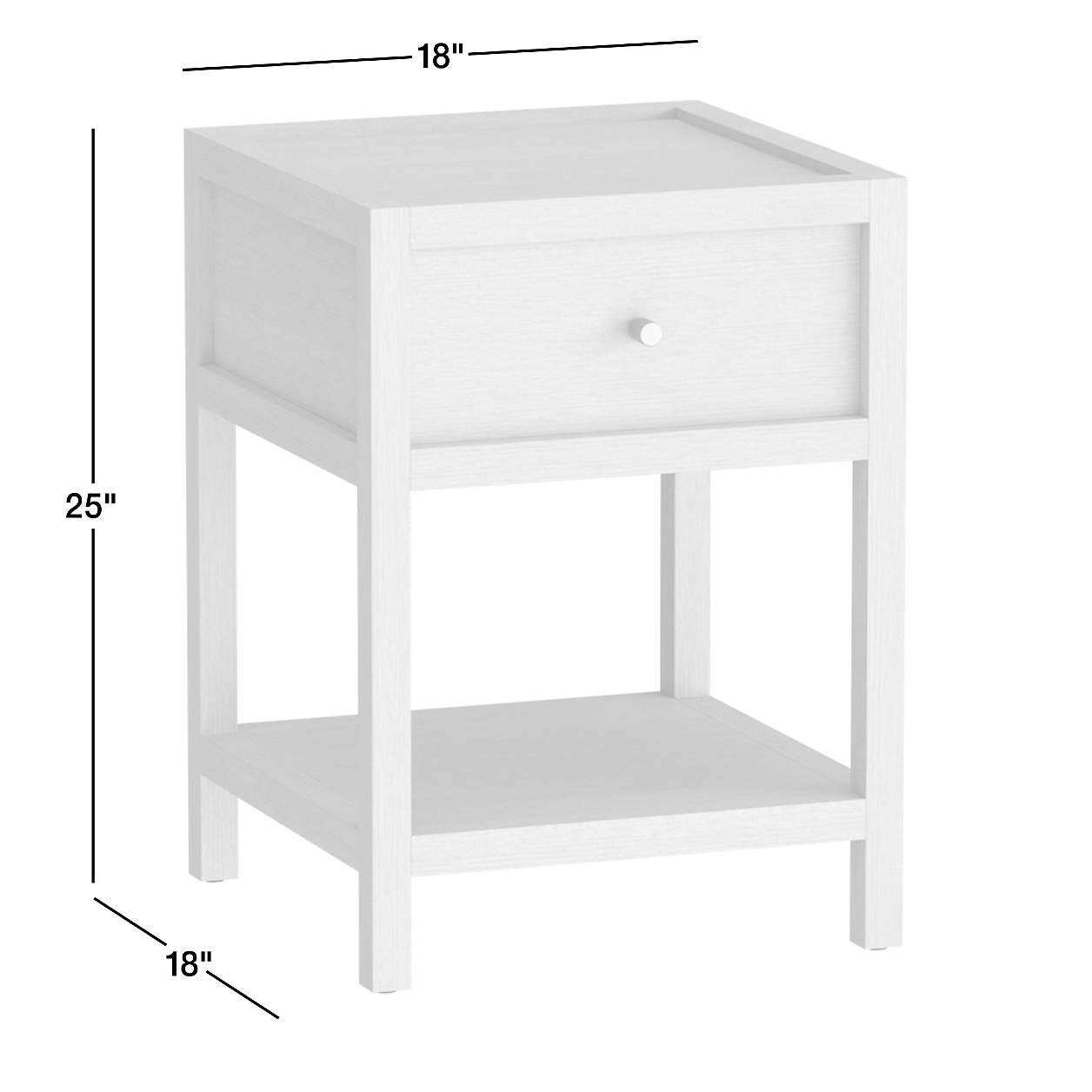 Keane 18" Solid Driftwood Narrow Nightstand + Reviews | Crate & Barrel | Crate & Barrel