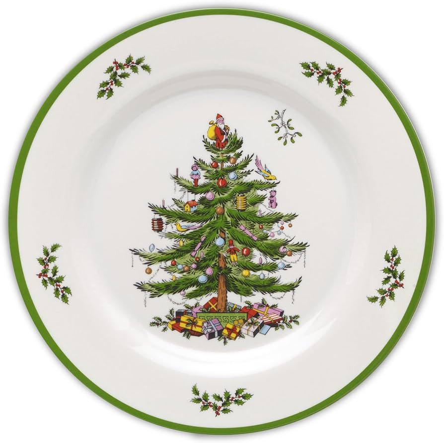 Spode Christmas Tree Melamine Dinner Plate (Set of 4) - 11 Inch Shatterproof Serving Plate for Ho... | Amazon (US)