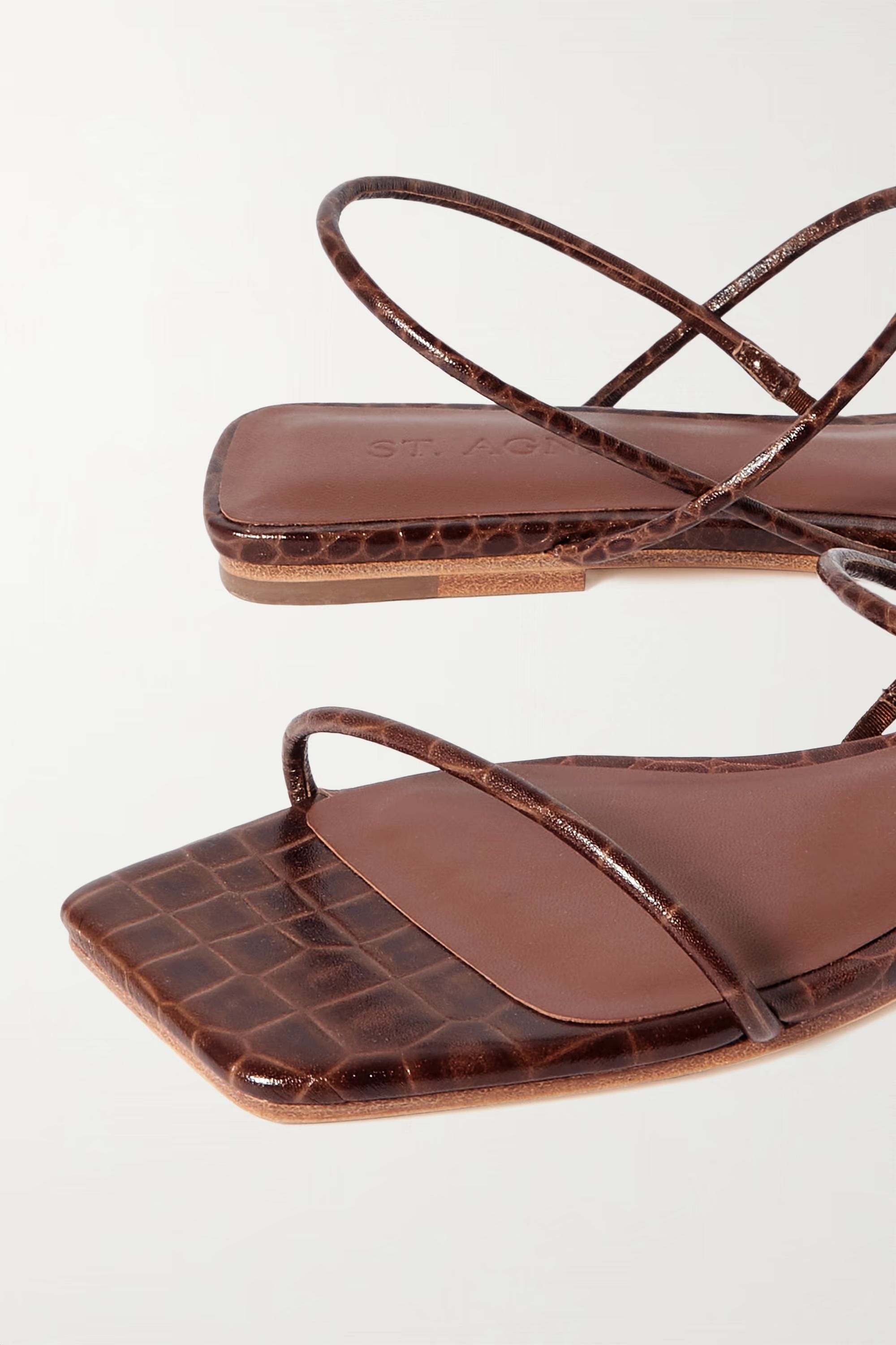 + NET SUSTAIN Pina croc-effect leather slingback sandals | NET-A-PORTER (US)