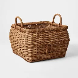 Medium Square Rattan Harvest Basket - Threshold\u2122 designed with Studio McGee | Target