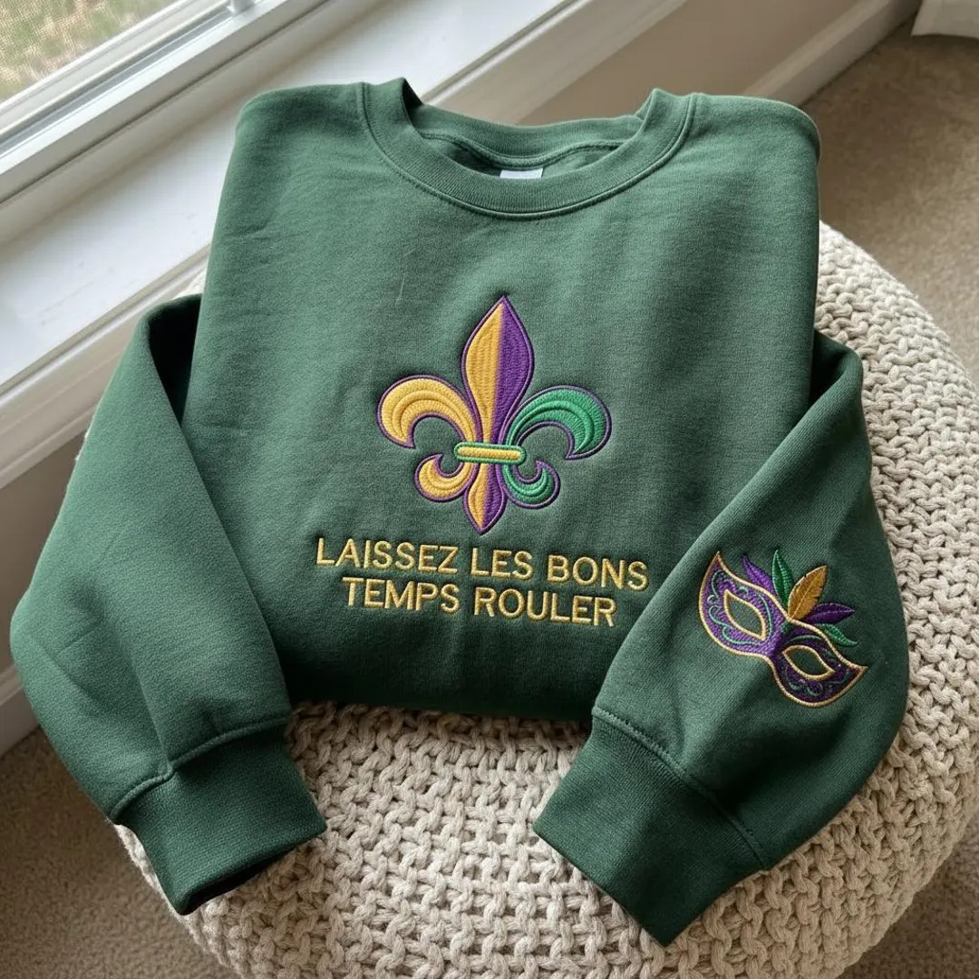 Mardi Gras Embroidered Shirt, Laissez Les Bons Temps Rouler Sweatshirt, Mardi Gras Festival Shirt... | Etsy (US)
