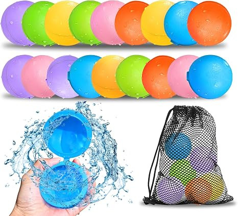SOPPYCID 18PCS Reusable Water Balloons - Quick Fill Water Balls Toys For Toddler Age 4-8 - Refill... | Amazon (US)