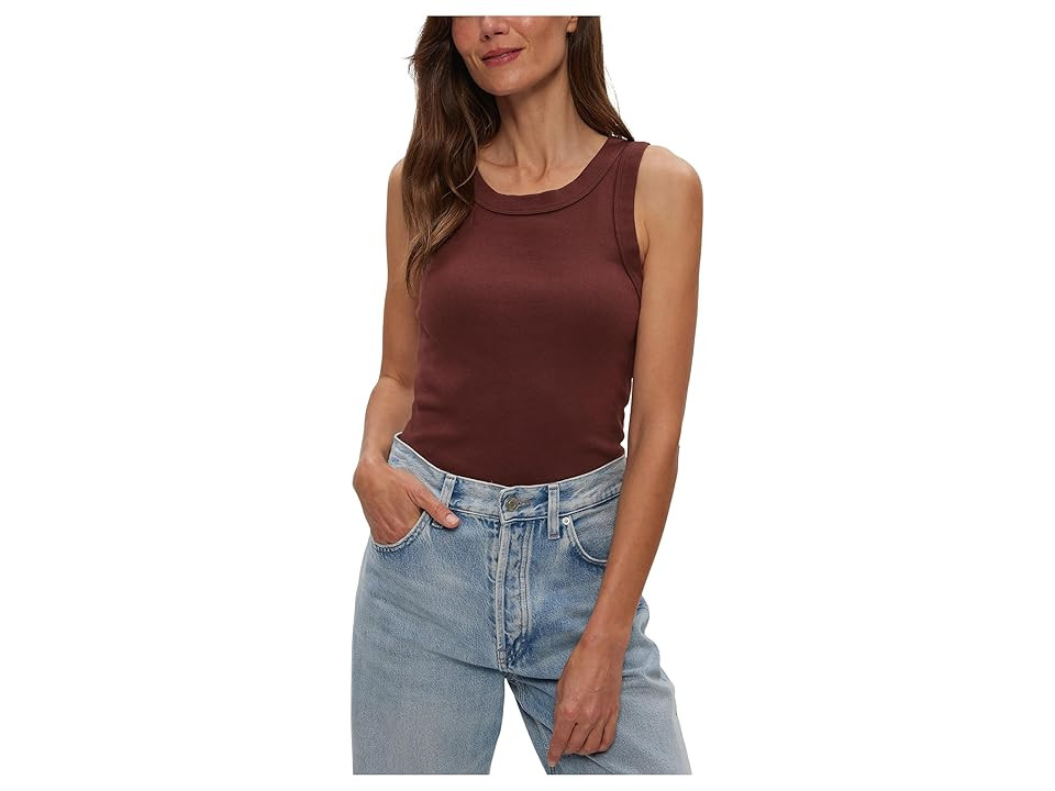 Michael Stars Paloma Wide Binding Tank Top Women's Clothing Espresso (US 0-12), Cotton | Zappos