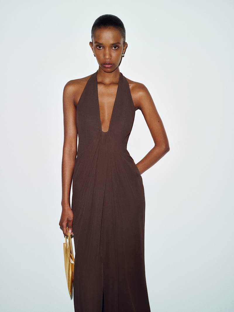 Reformation Alannah Dress Brown 2 | Reformation (Global)
