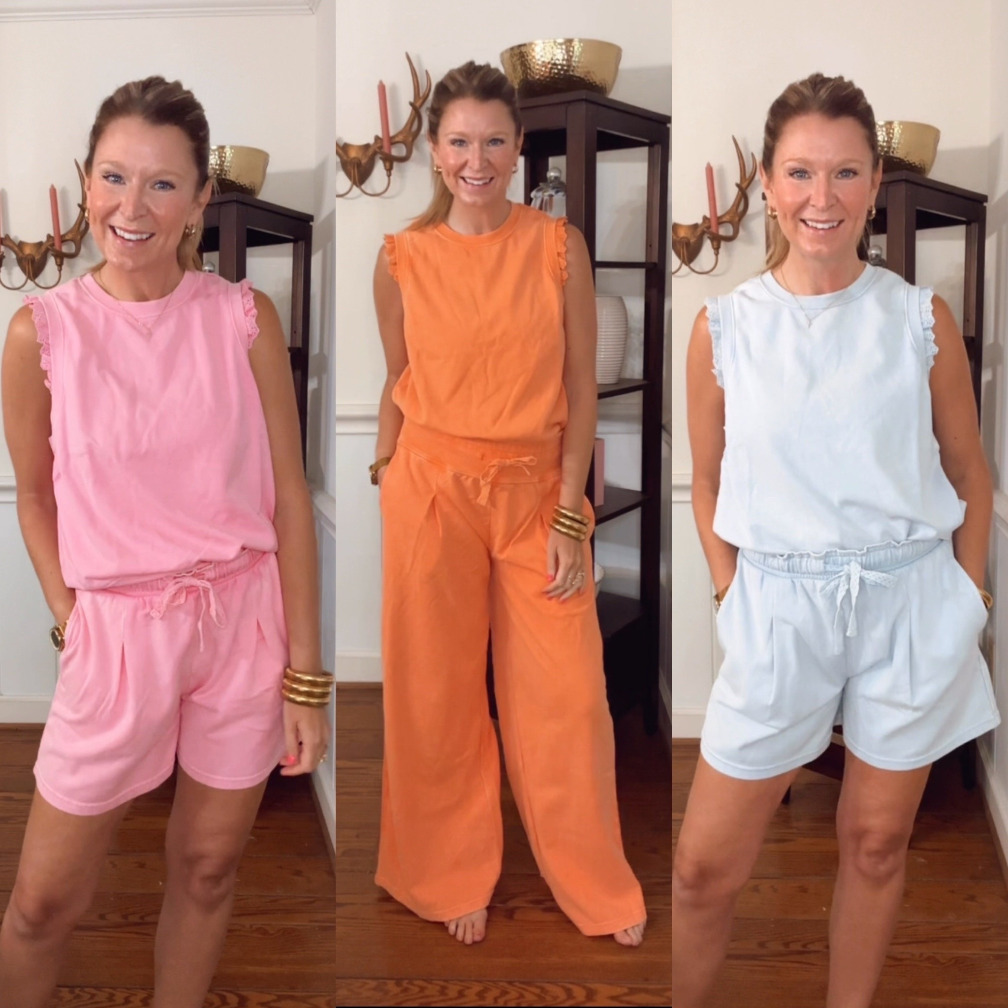 Looks like Aerie but priced like Walmart! 🙌🏻

Obsessed with the colors, and how cute is the little ruffle detail? Shorts, pants, tank, or sweatshirt! In size M.

#walmartfinds #walmart #momstyle #summerstyle #momlife