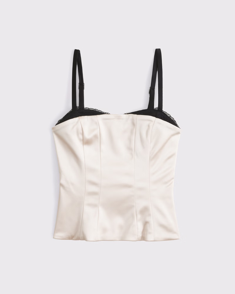 Women's Lace and Satin Corset Top | Women's Tops | Abercrombie.com | Abercrombie & Fitch (US)