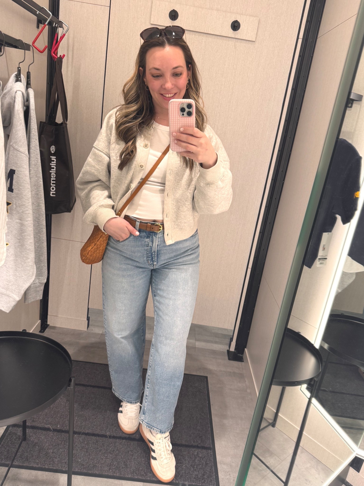 Spring 2026 casual outfit neutral sneakers tan leather crossbody mom outfit 

Sweater - size small. Currently sold out but linked similar
Jeans - 29
Sneakers - 7, sized down one
Tee - size Medium
Belt - medium, Linked similar
Bag is my fave, highly recommend! 😘

#LTKmomlife #LTKootd #LTKdayinmylife