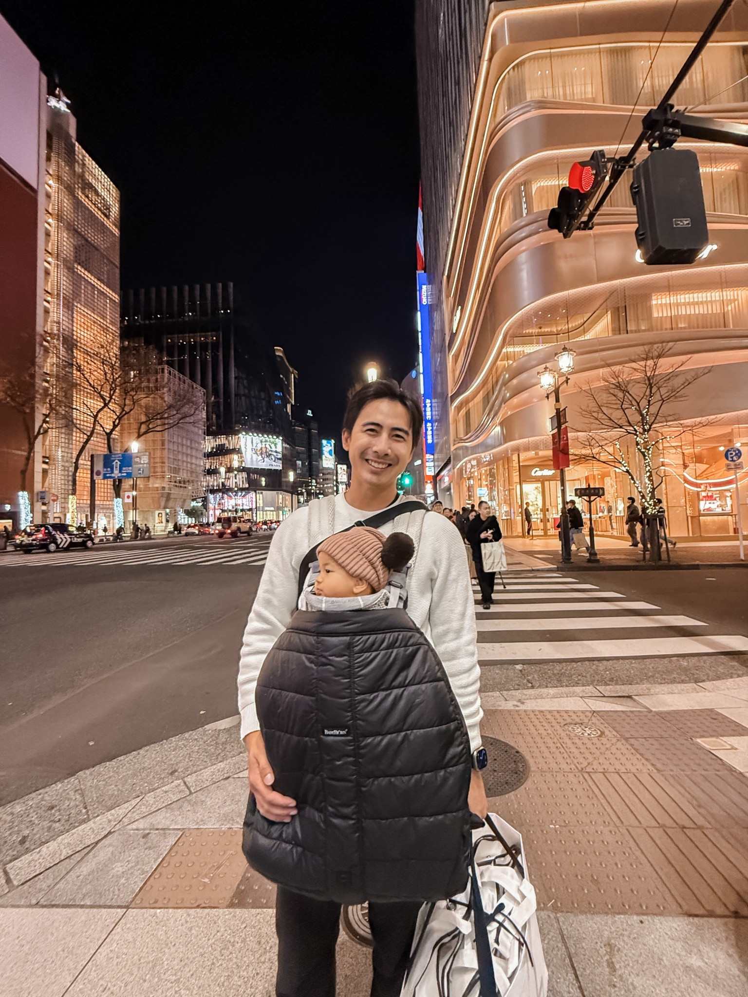 staying warm at night in tokyo 👶🏻 #tokyo #babycover #babycarrier #travelessentials 

#LTKTravel #LTKBaby #LTKKids