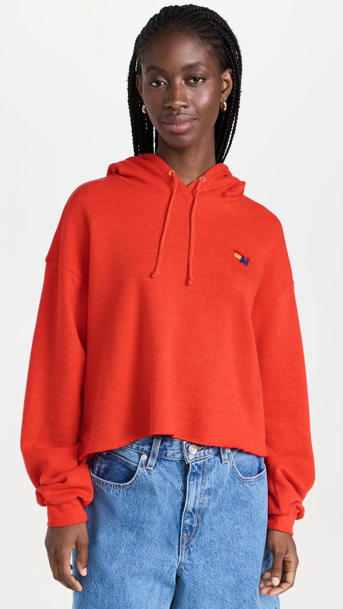 Aviator Nation Bolt Stripe Relaxed Cropped Hoodie | Shopbop | Shopbop