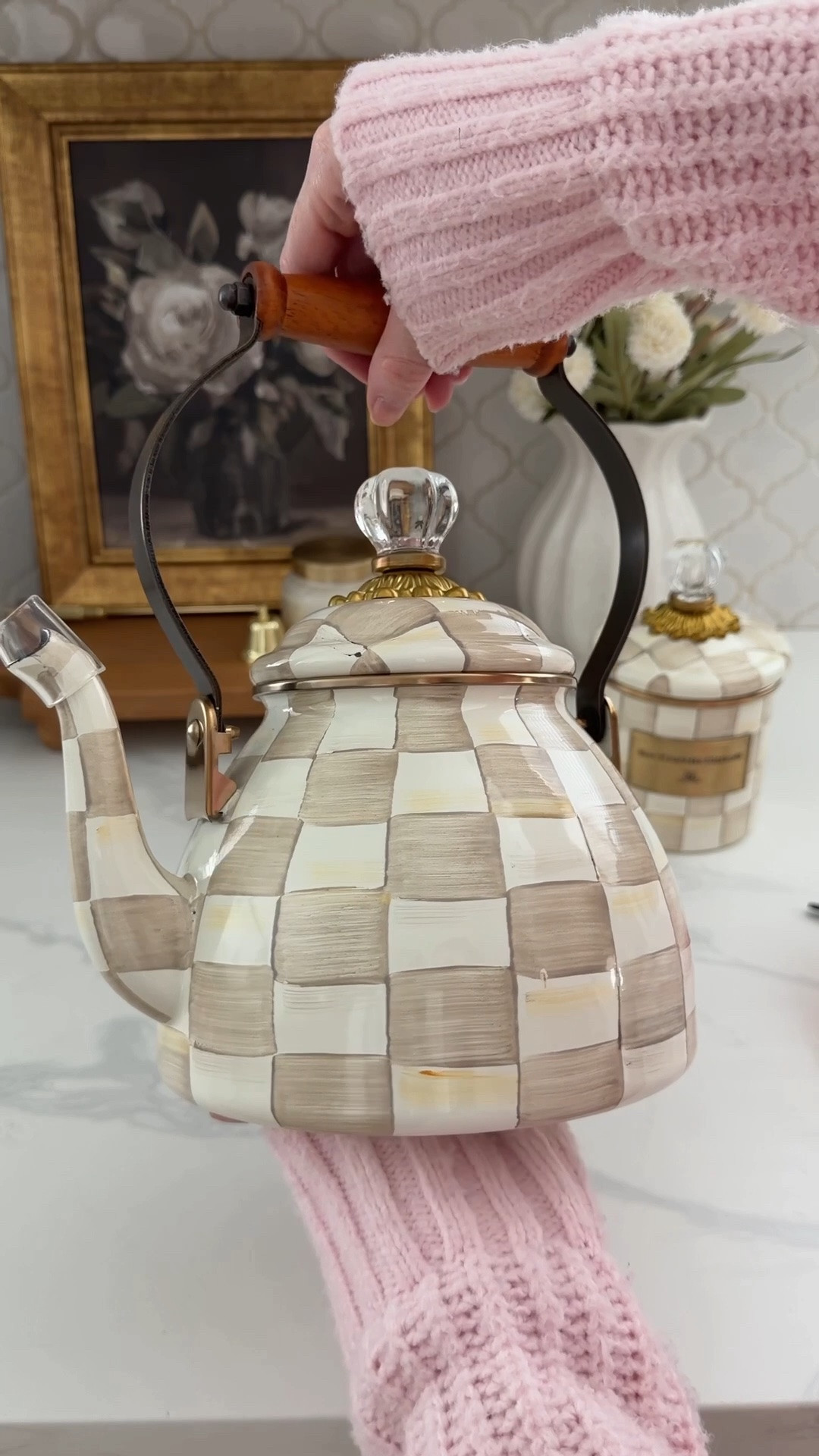 new tea kettle & matching canister 🤎🍂