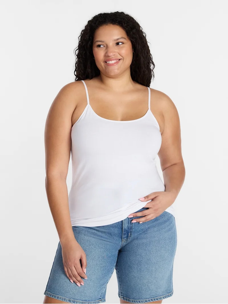 Time and Tru Women\u2019s Adjustable Strap Cami, Sizes XS-XXXL | Walmart (US)