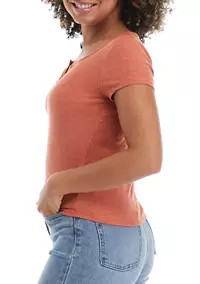 Freshman Juniors' Short Sleeve Henley Shirt | Belk