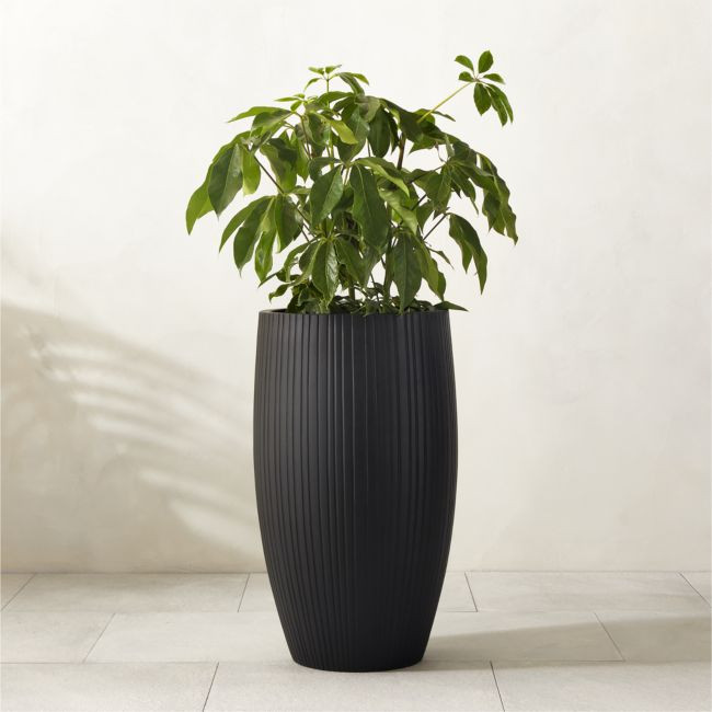 Zadie Black Resin Indoor/Outdoor XL Planter 30.75"H | CB2