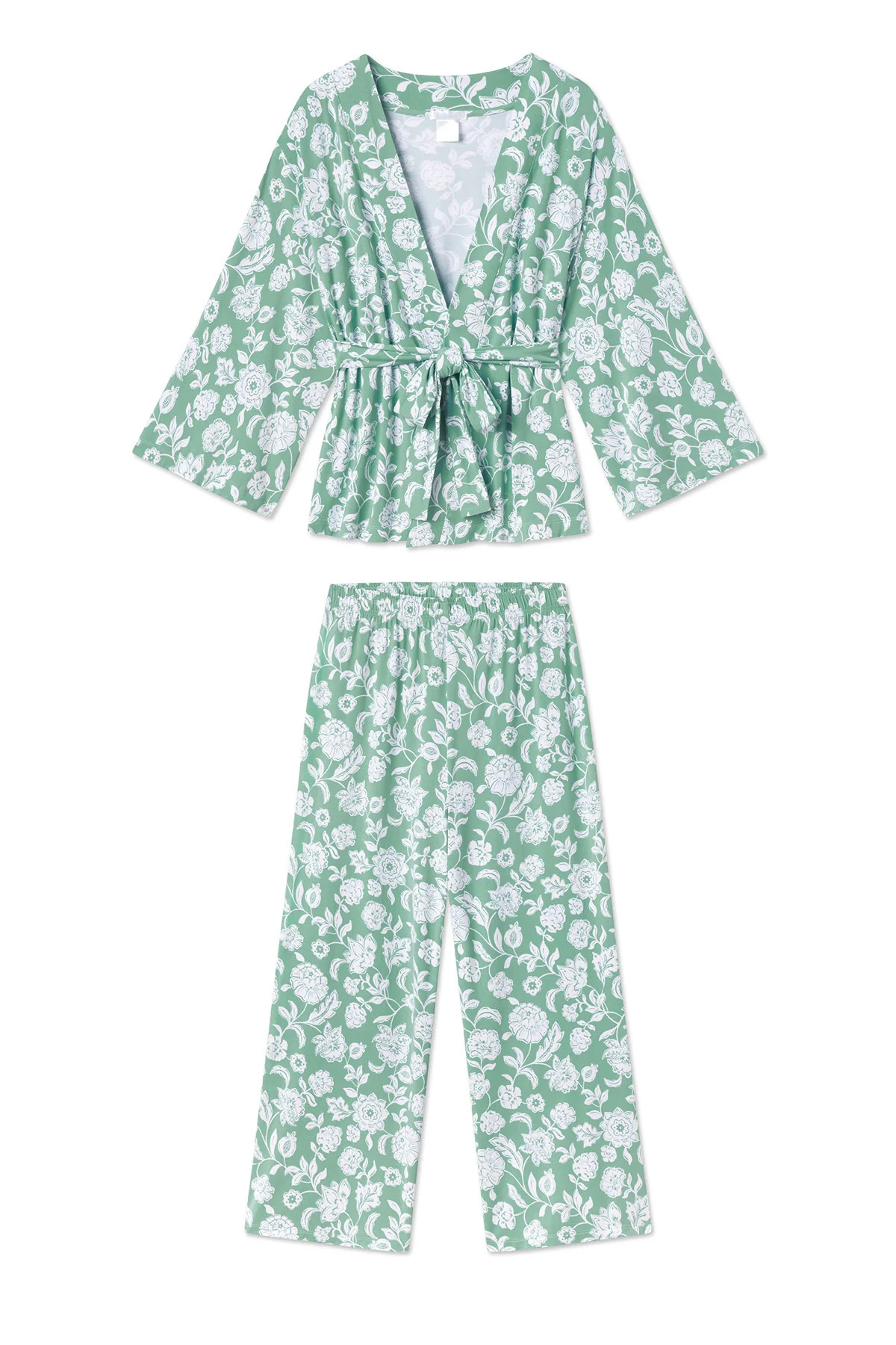 DreamModal Kimono Pajama Set in Meadow Bouquet | Lake Pajamas