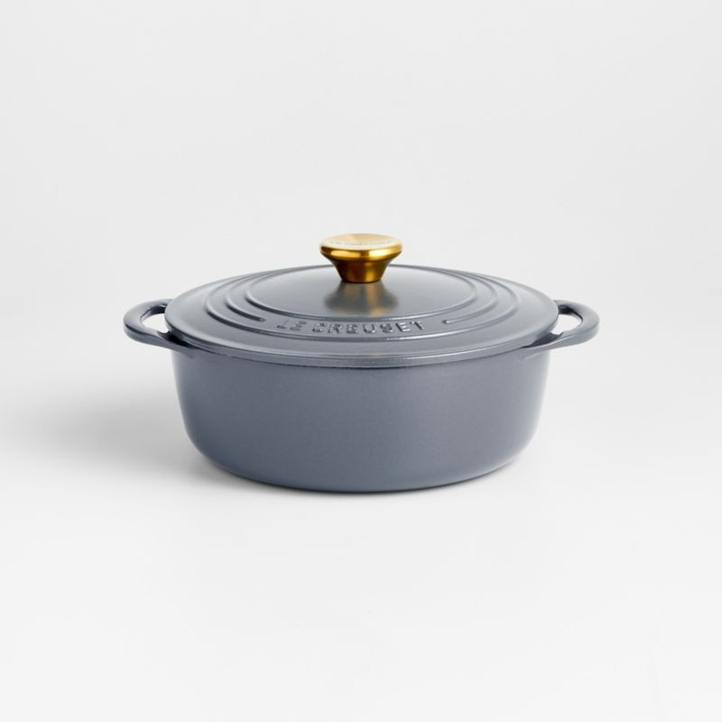 Le Creuset Graphite 2.75-Qt. Shallow Round Dutch Oven | Crate & Barrel | Crate & Barrel
