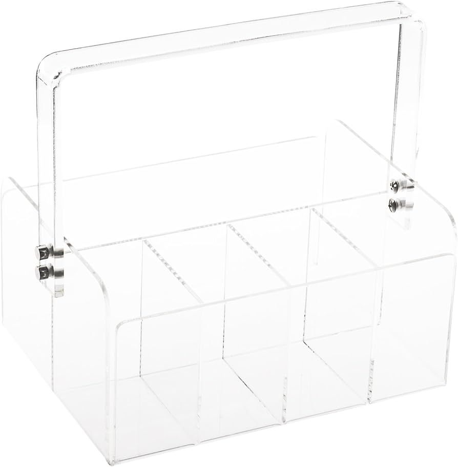 Huang Acrylic Portable Silverware Caddy, Clear | Amazon (US)