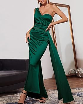 GZYIGE One Shoulder Bridesmaid Dresses Long Satin Formal Evening Party Prom Dress Gowns for Women... | Amazon (US)