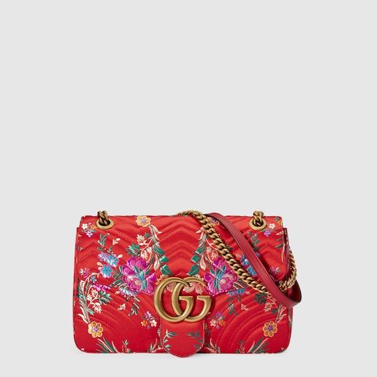 GG Marmont floral jacquard shoulder bag | Gucci (US)