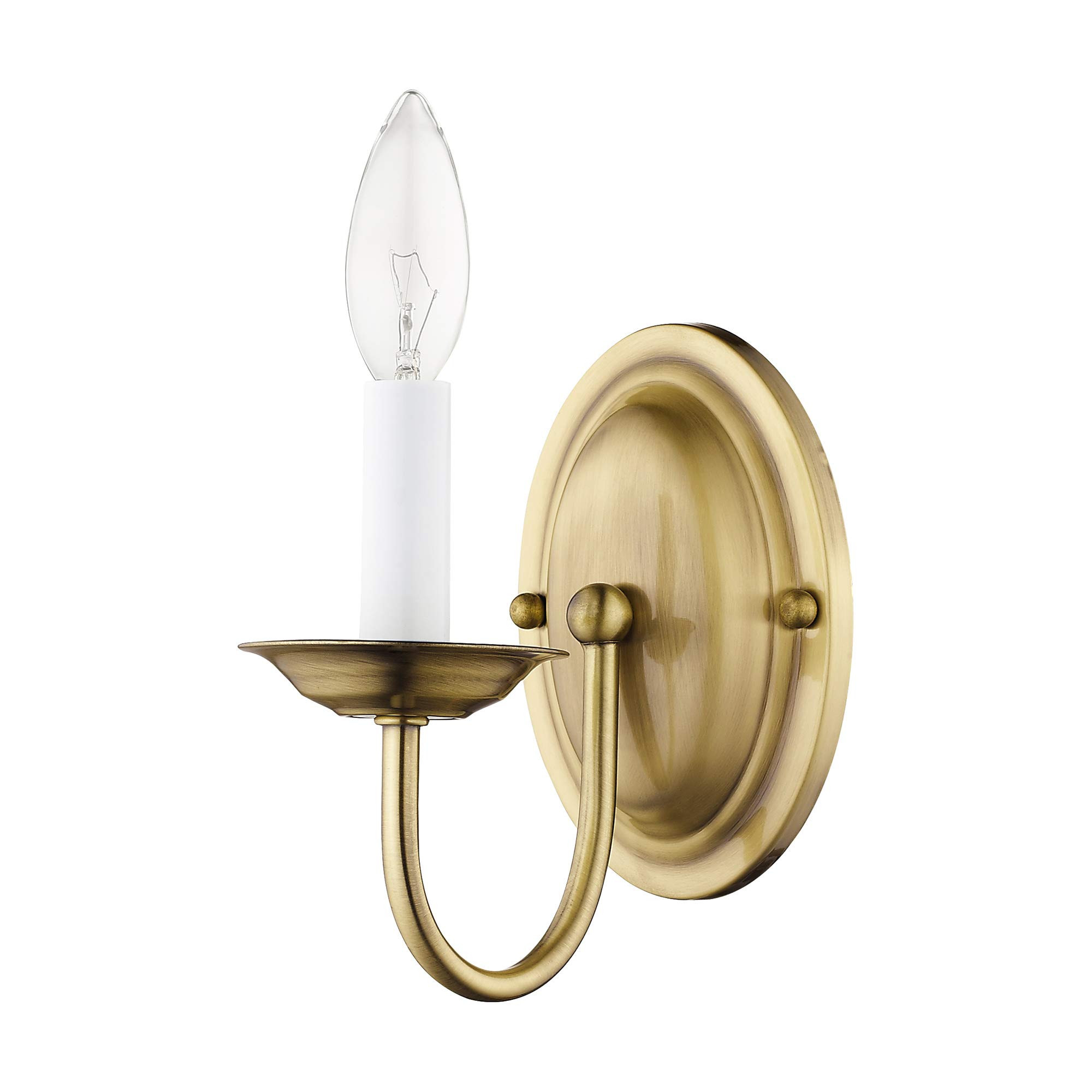 Livex Lighting 4151-01 Wall Sconce with No Shades, Antique Brass, 4.25"W x 7"H | Amazon (US)