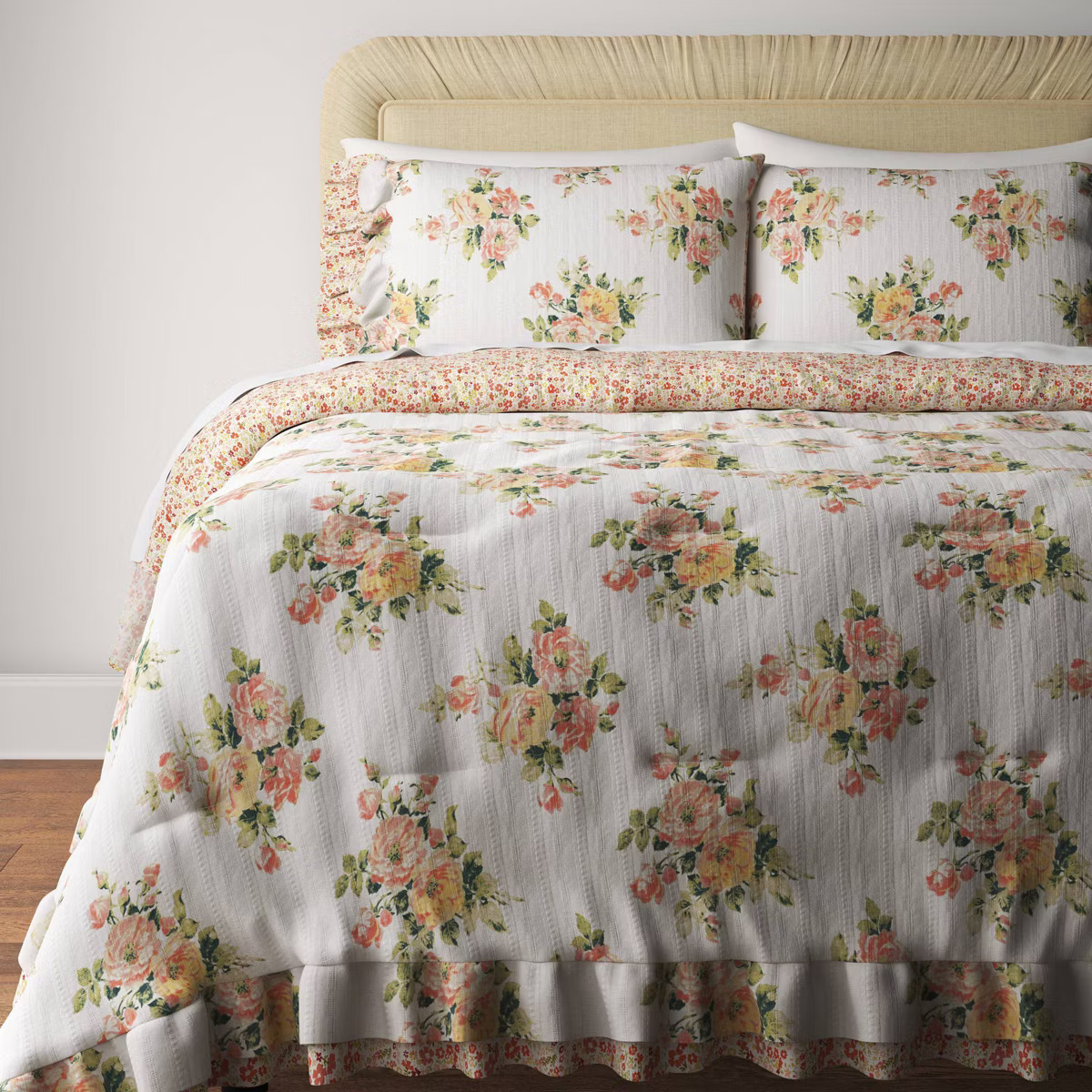 Teen Printed Floral Double Ruffle Comforter Bedding Set - Threshold™ designed with Studio McGee | Target
