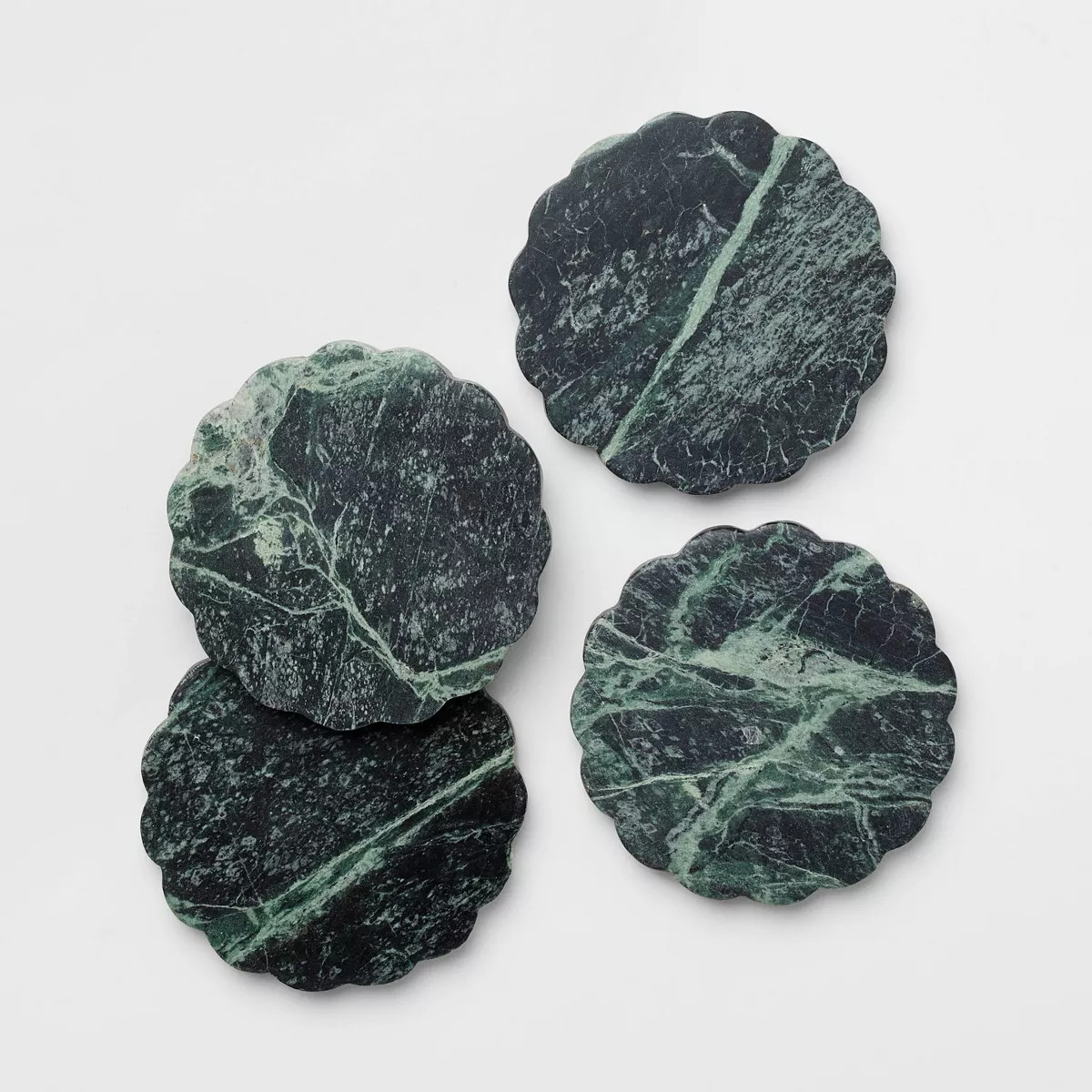 4pc Scallop Marble Coaster Set - Threshold™ designed with Studio McGee | Target