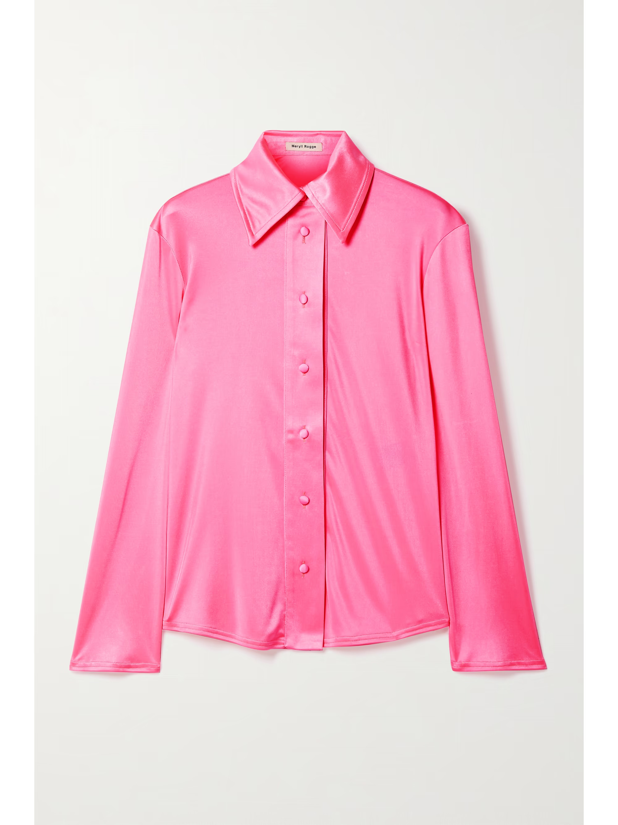 Neon satin-jersey shirt | NET-A-PORTER (UK & EU)