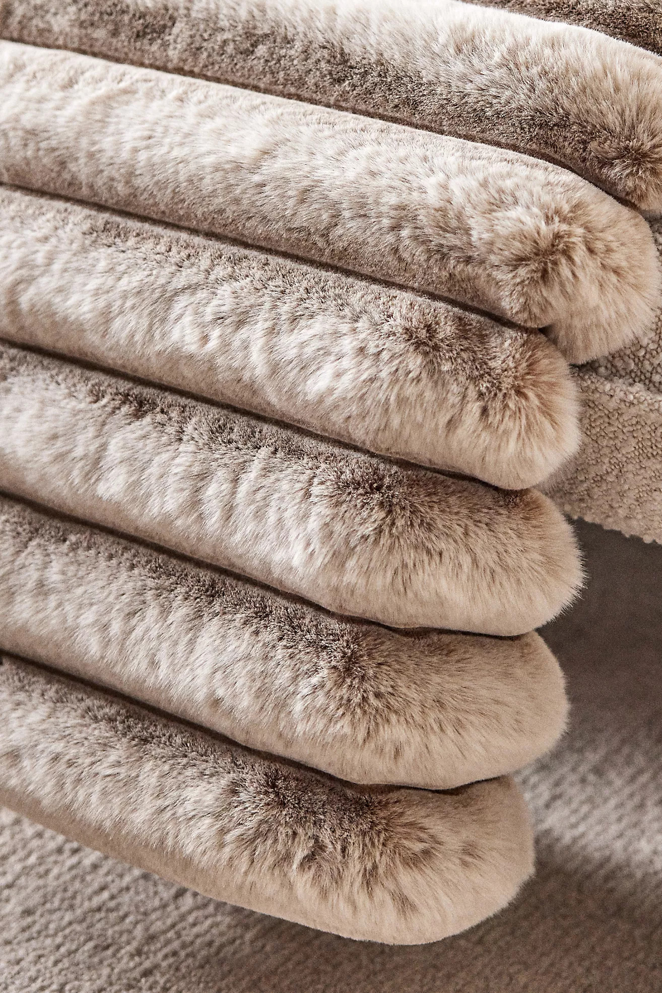 Tipped Puffer Faux-Fur Throw Blanket | Anthropologie (US)