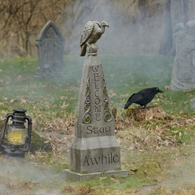 Welcome Stay Awhile Gravestone | Grandin Road | Grandin Road