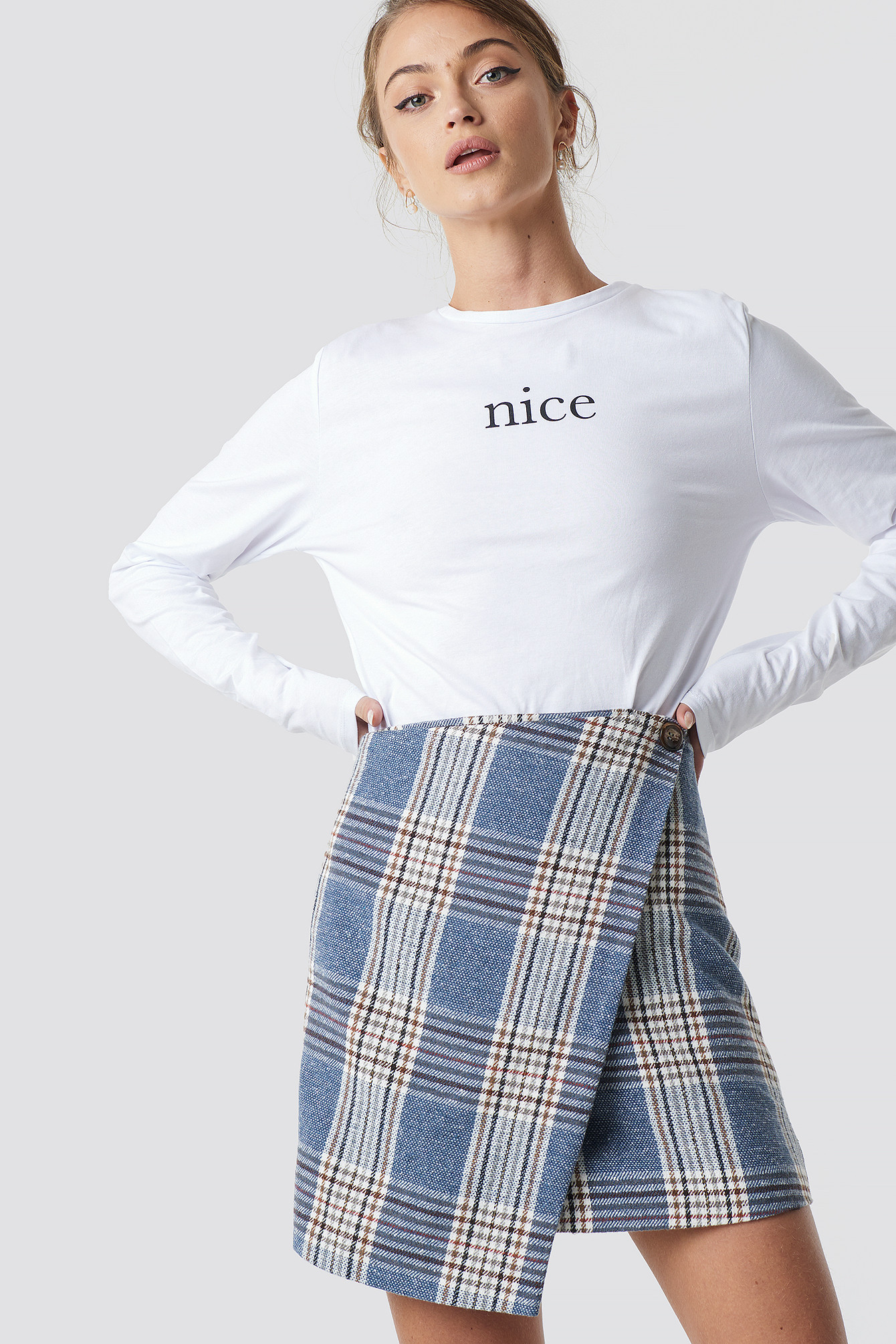 Checked Wrap Skirt Checked | NA-KD Global