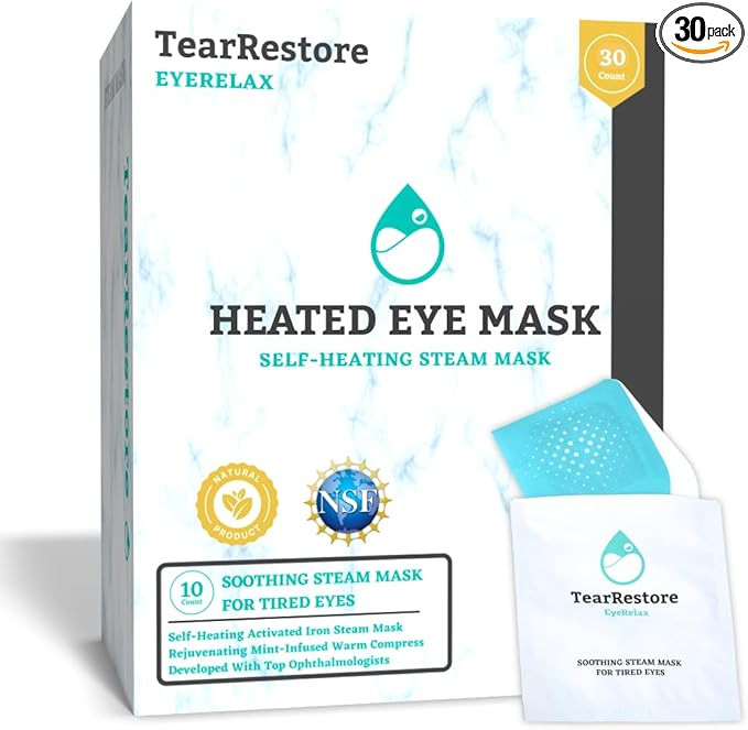 TearRestore EyeRelax Heated Eye Mask for Dry Eye & Stye Relief, Self-Heating Warm Compress with M... | Amazon (US)