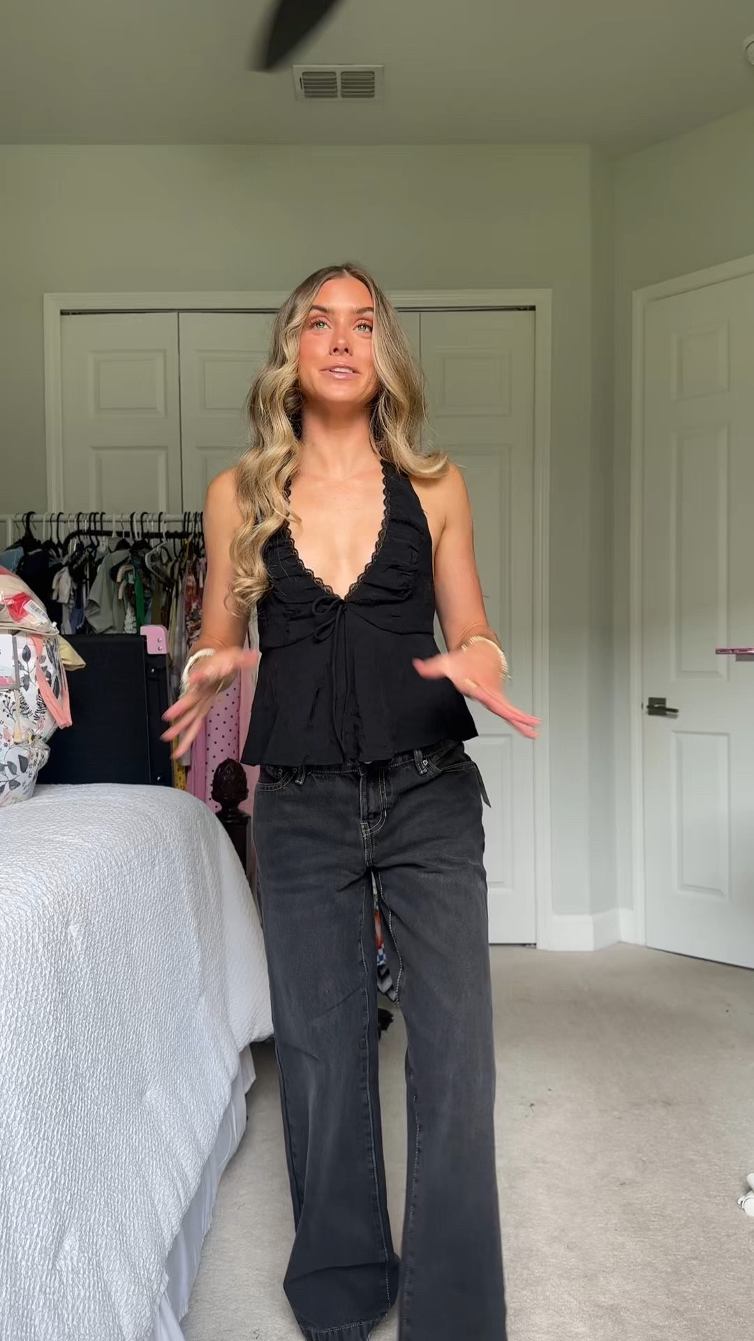 PacSun outfit! My top is PacSun size XS Beverly and Beck Zara Halter Top and my jeans are Pacsun Casey low rise baggy jeans black wash size 25. 

#lowrisejeans #lowrisebaggyjeans #pacsun #pacsunjeans #pacsundenim #denimjeans #pacsunhaul #pacsunfinds #denimtryon #jeanstryon #lowrisedenim #lowrisejeansarecute pacsun, pacsun denim, pacsun jeans, denim jeans, blue jeans, low rise jeans, low rise pants, trendy fashion, trendy outfits

#LTKFindsUnder50 #LTKSaleAlert #LTKStyleTip