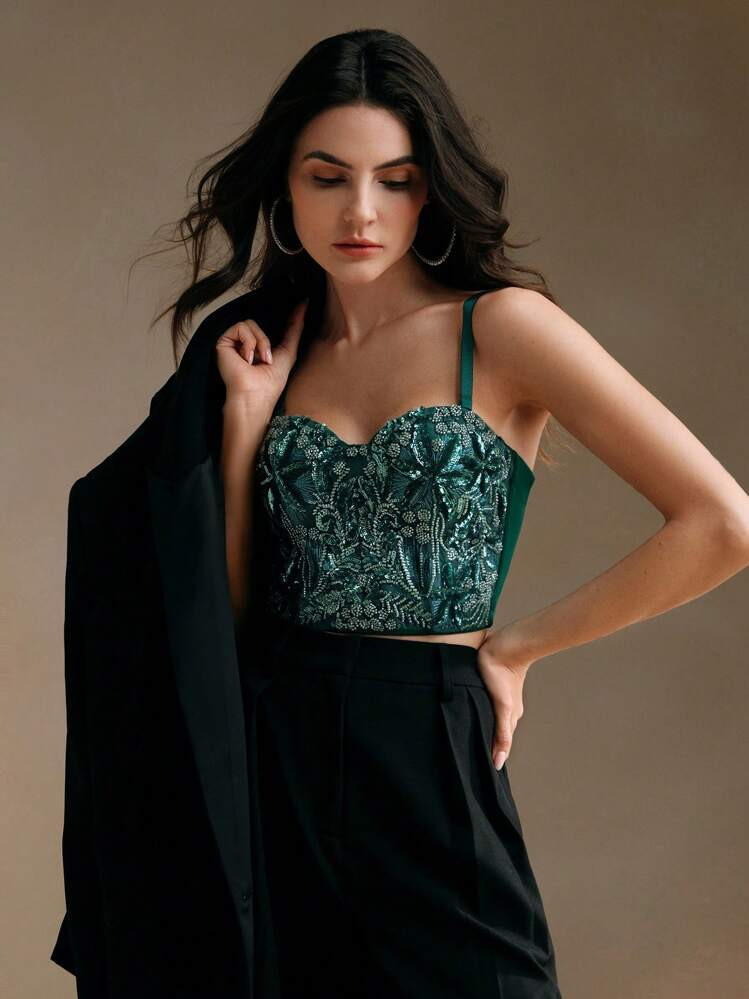 Anewsta Women Elegant Bead Embroidery Camisole | SHEIN