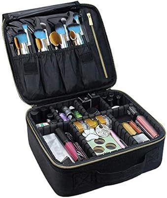 Travel Makeup Case,Chomeiu- Professional Cosmetic Makeup Bag Organizer Makeup Boxes With Compartm... | Amazon (US)