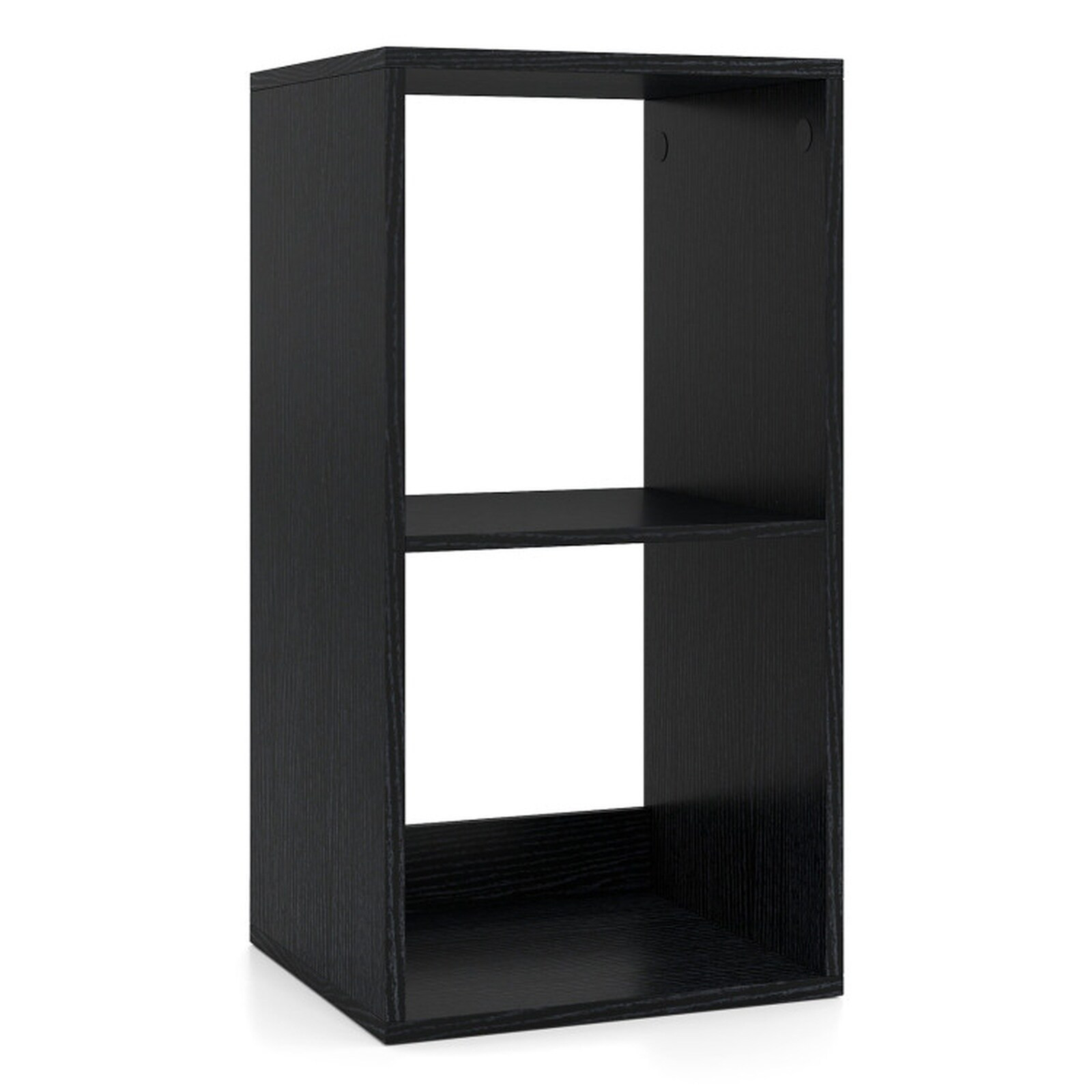 SUGIFT 2-Cube Bookshelf Vertical Storage Bookcase with Anti-Tip Kit and Back Guardrail Compact Cube Organizer for Living Room Bedroom-Black one_size | Lowe's